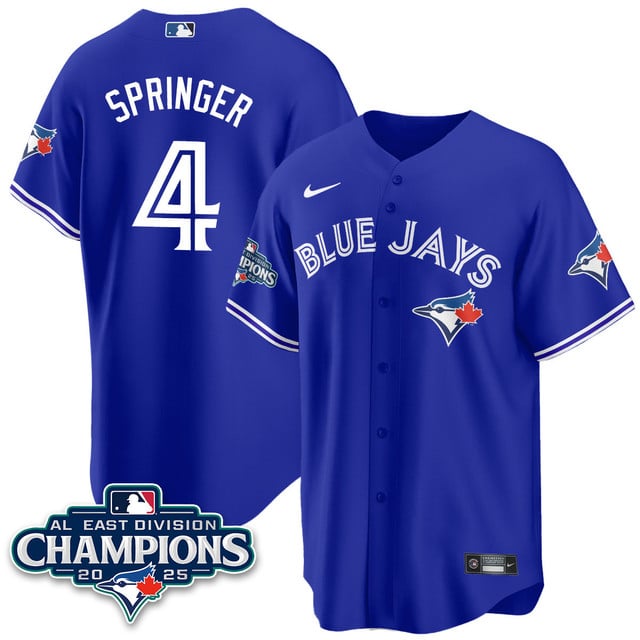 Toronto Blue Jays AL East Division Champions Jersey - All Stitched George Springer  -  4