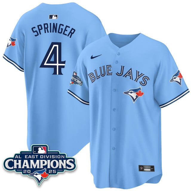 Toronto Blue Jays AL East Division Champions Jersey - All Stitched George Springer - 4