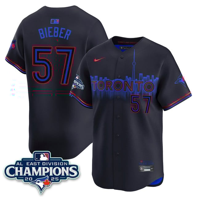 Toronto Blue Jays AL East Division Champions Jersey - All Stitched Shane Bieber   -  57
