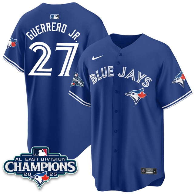 Toronto Blue Jays AL East Division Champions Jersey - All Stitched Vladimir Guerrero Jr. -  27