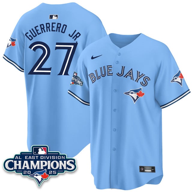 Toronto Blue Jays AL East Division Champions Jersey - All Stitched Vladimir Guerrero Jr. - 27