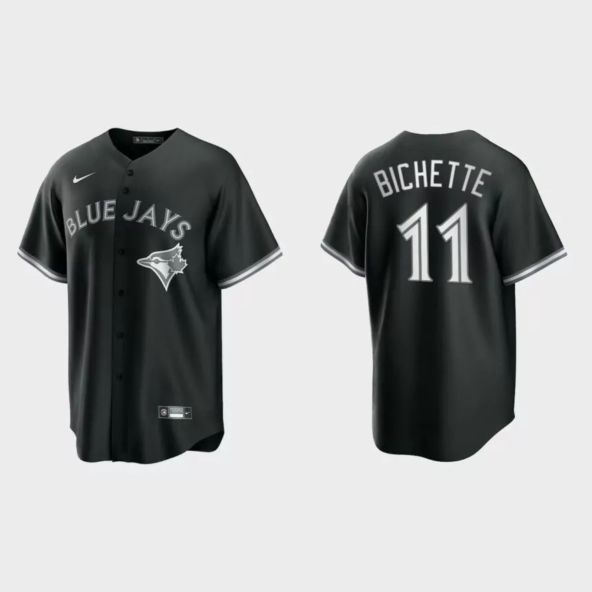 Toronto Blue Jays Bo Bichette 2021 All Black Fashion Replica Jersey – Black White