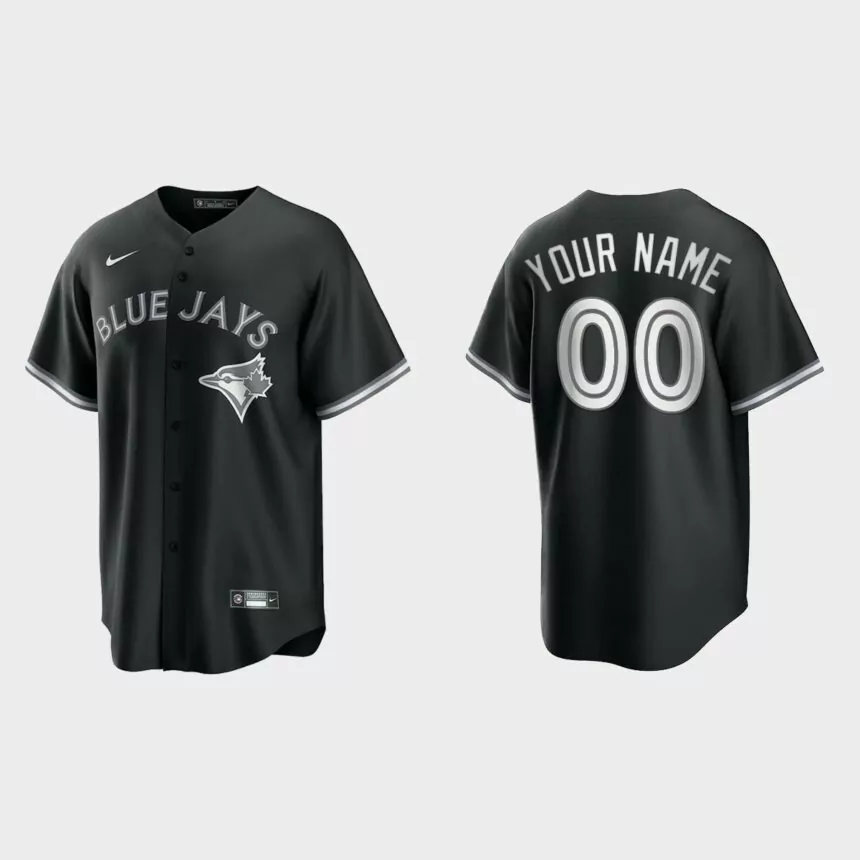 Toronto Blue Jays Custom 2021 All Black Fashion Replica Jersey – Black White