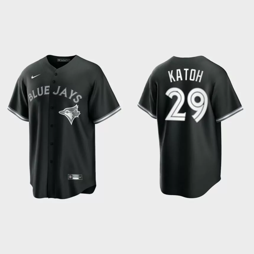 Toronto Blue Jays Gosuke Katoh Replica Official Jersey – Black White