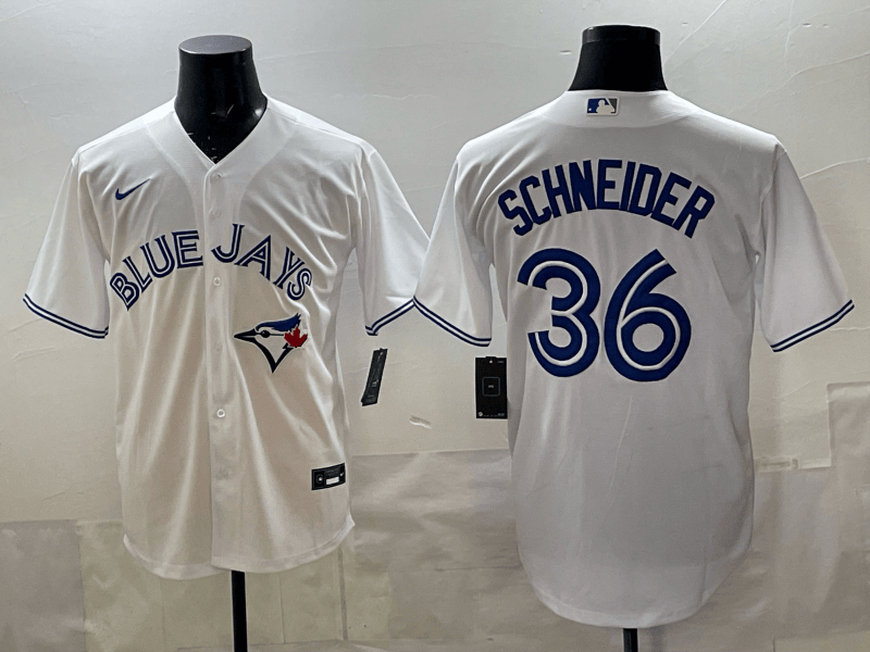 Toronto Blue Jays Jersey - All Stitched  36  SCHNEIDER