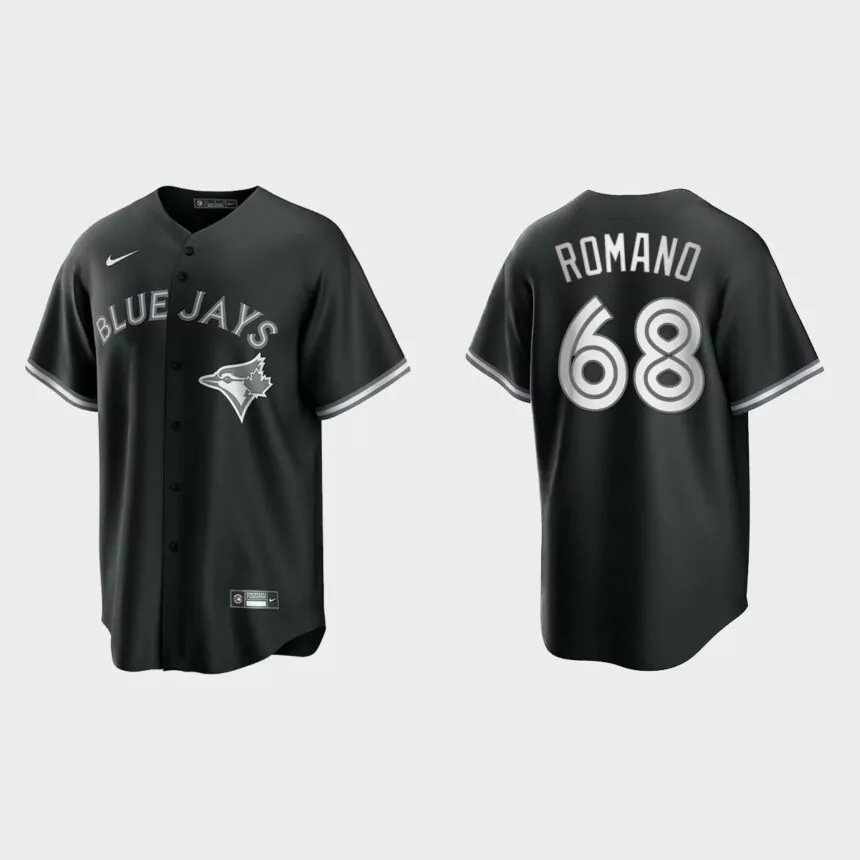 Toronto Blue Jays Jordan Romano 2021 All Black Fashion Replica Jersey – Black White