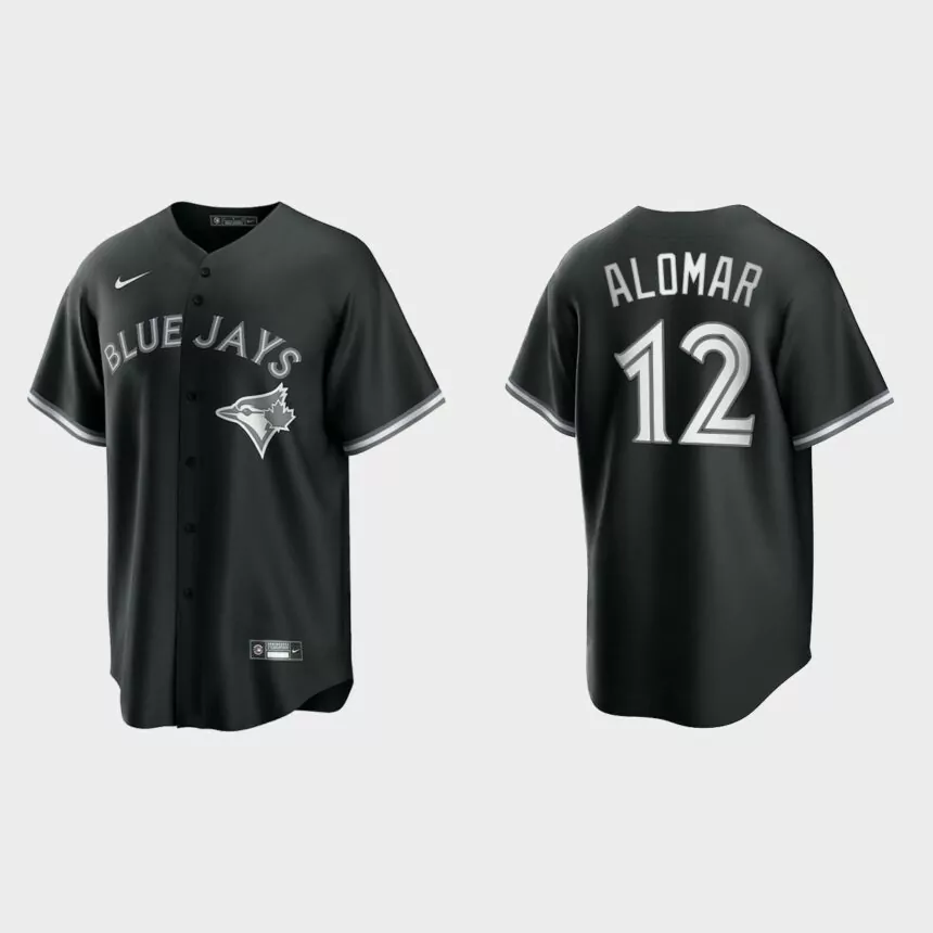 Toronto Blue Jays Roberto Alomar 2021 All Black Fashion Replica Jersey – Black White