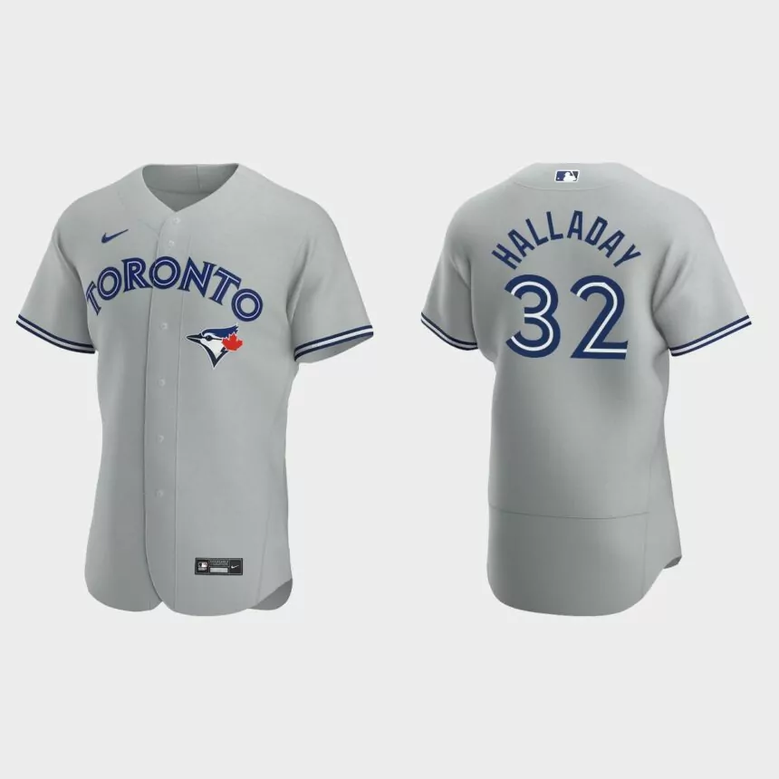 Toronto Blue Jays Roy Halladay #32 Gray Authentic 2020 Road Jersey