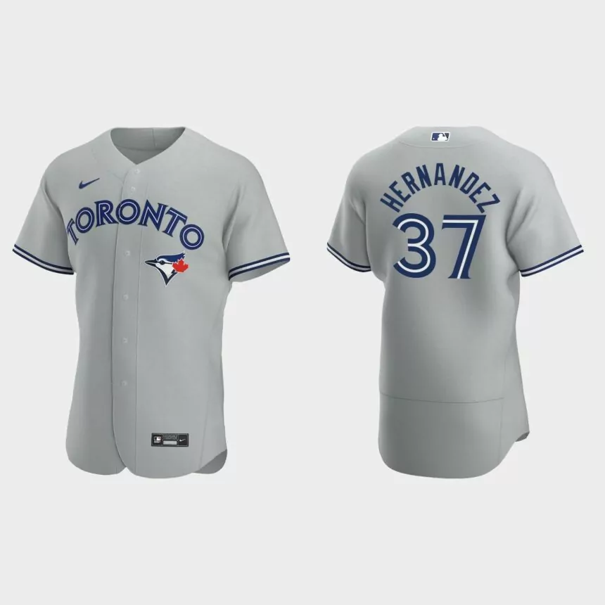Toronto Blue Jays Teoscar Hernandez #37 Gray Authentic 2020 Road Jersey