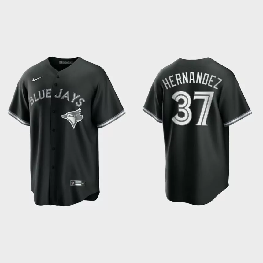 Toronto Blue Jays Teoscar Hernandez 2021 All Black Fashion Replica Jersey – Black White