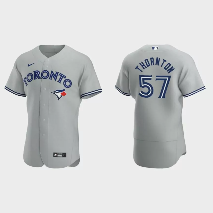 Toronto Blue Jays Trent Thornton #57 Gray Authentic 2020 Road Jersey