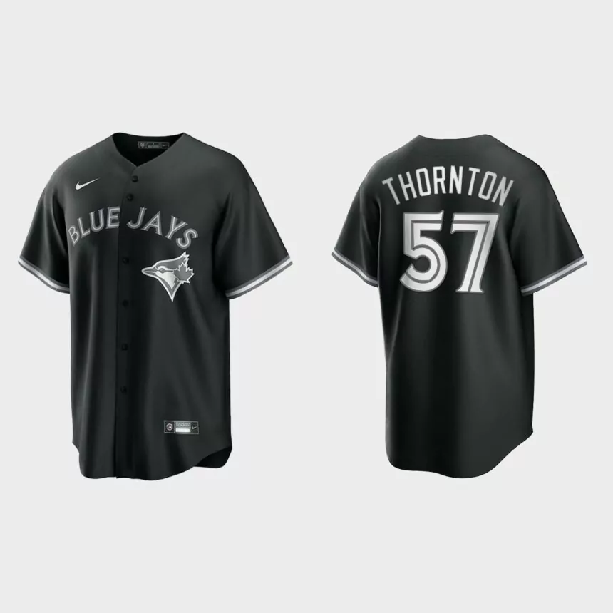 Toronto Blue Jays Trent Thornton 2021 All Black Fashion Replica Jersey – Black White