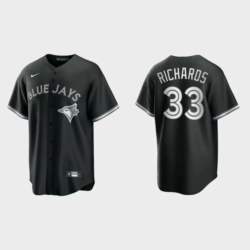 Toronto Blue Jays Trevor Richards 2021 All Black Fashion Replica Jersey – Black White
