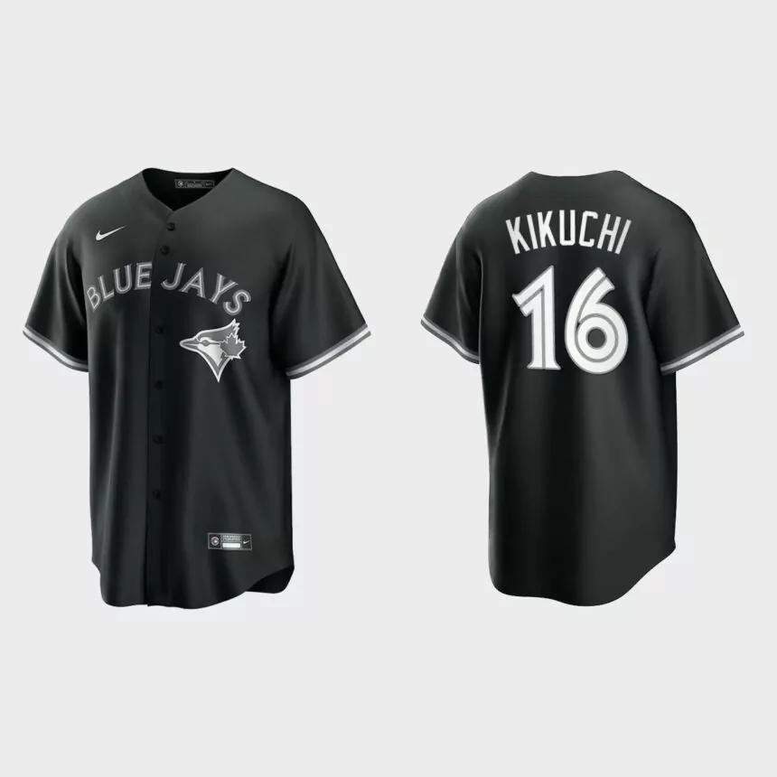 Toronto Blue Jays Yusei Kikuchi Replica Official Jersey – Black White
