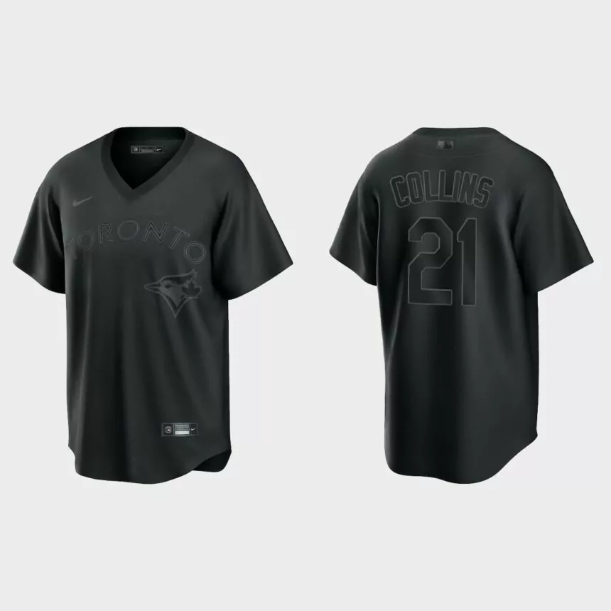Toronto Blue Jays Zack Collins Pitch Black Fashion Replica Jersey – Black