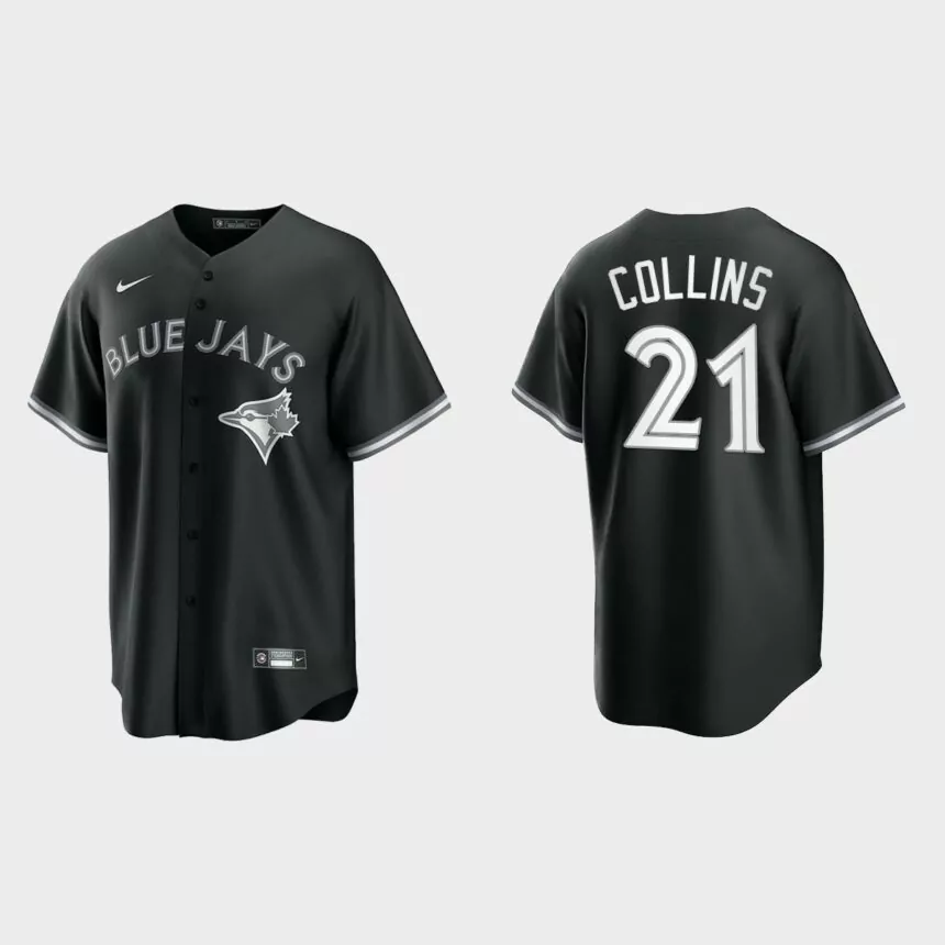 Toronto Blue Jays Zack Collins Replica Official Jersey – Black White