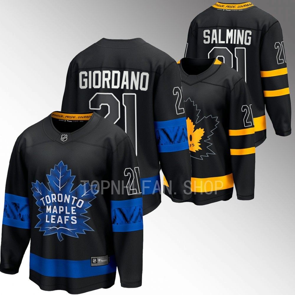 Toronto Maple Leafs Borje Salming Black Alternate Premier Reversible Jersey
