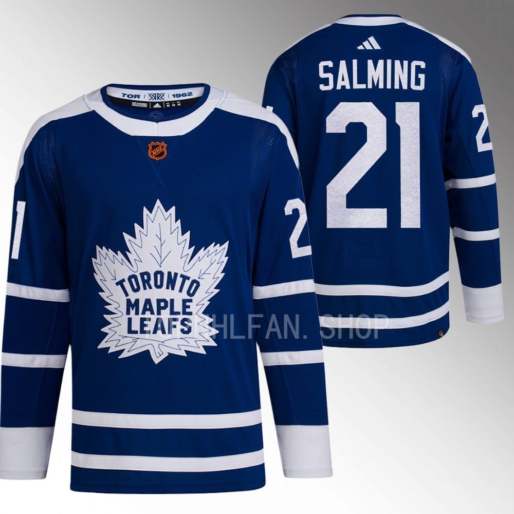 Toronto Maple Leafs Borje Salming Blue Reverse Retro 2.0 RIP Legend Jersey