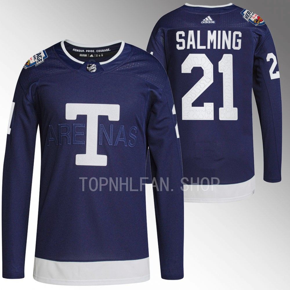 Toronto Maple Leafs Borje Salming Navy 2022 NHL Heritage Classic RIP Legend Jersey