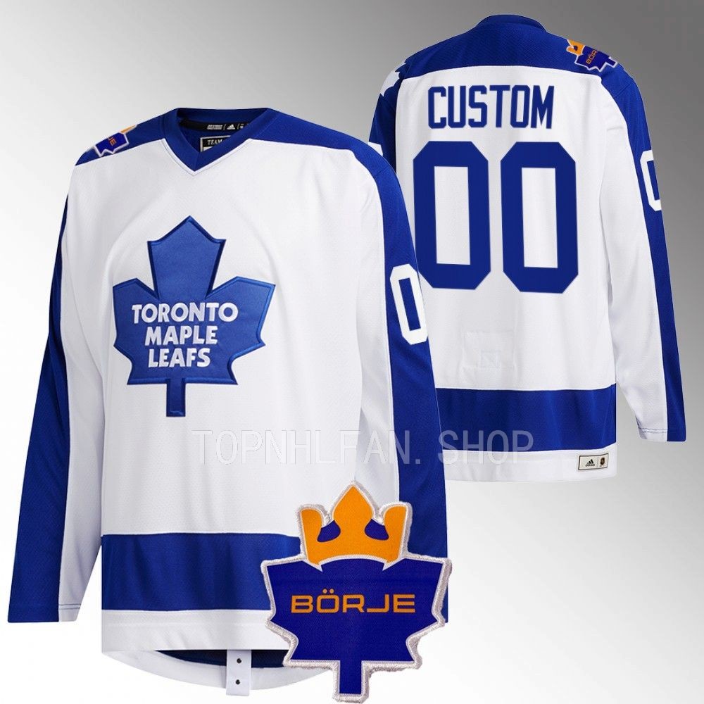 Toronto Maple Leafs Custom White Memorial Borje Patch Classic Jersey
