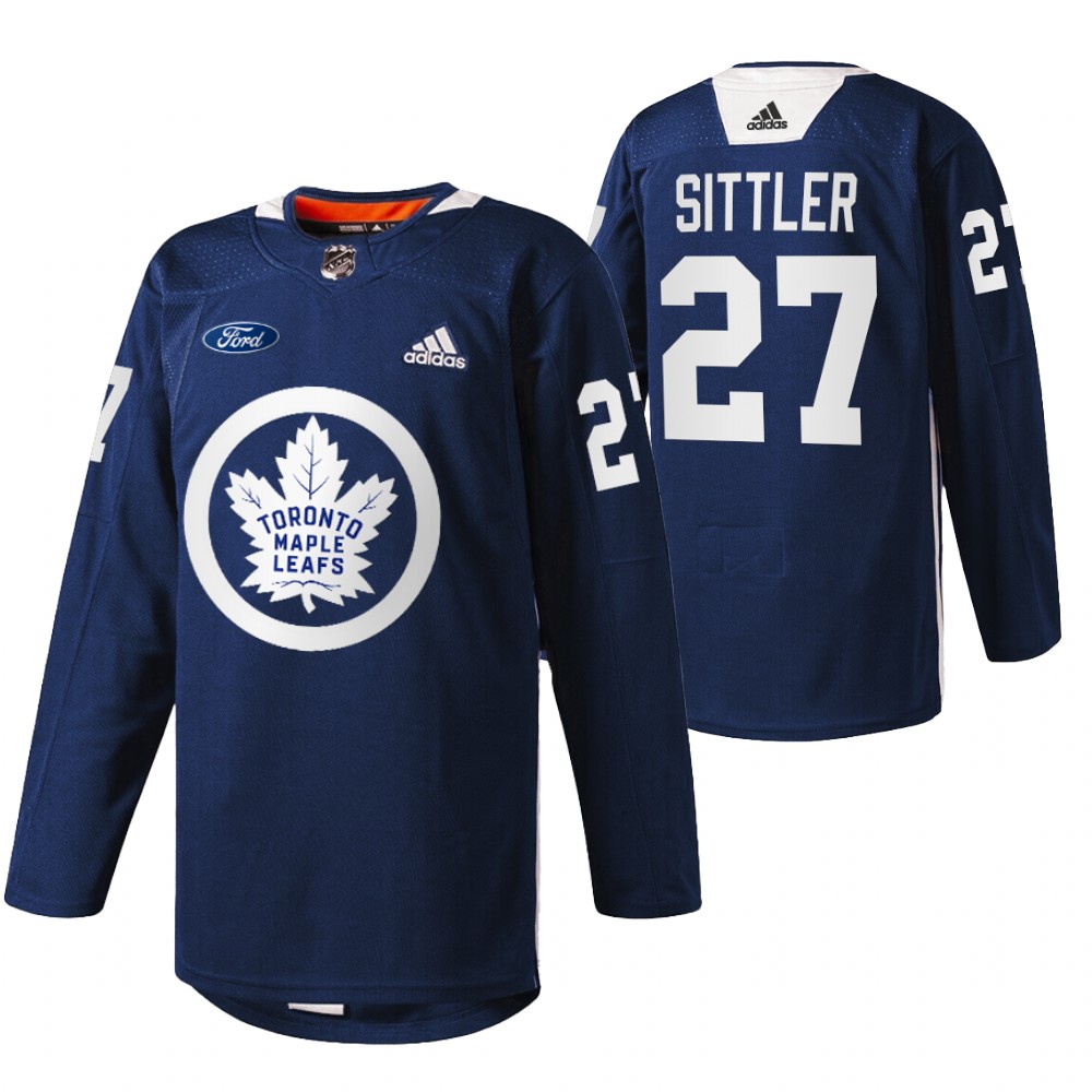 Toronto Maple Leafs Darryl Sittler Navy 2022 Primary Logo Warm Up Jersey