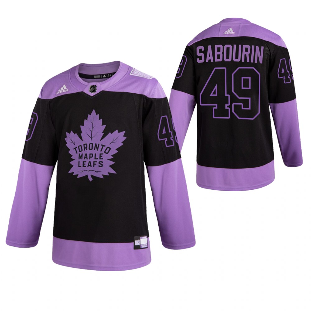 Toronto Maple Leafs HockeyFightsCancer Scott Sabourin Purple Jersey Authentic