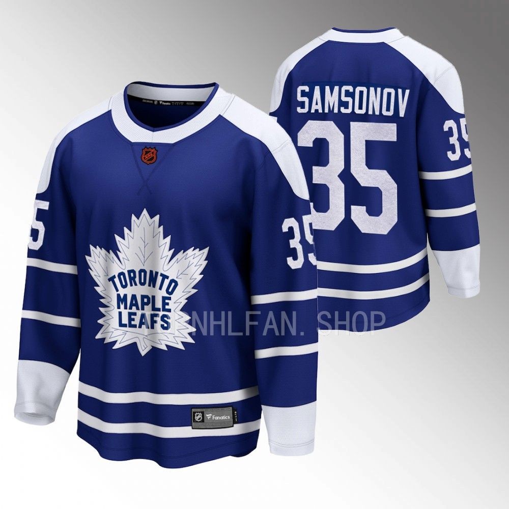Toronto Maple Leafs Ilya Samsonov Blue 2022 Special Edition 2.0 Breakaway Retro Jersey