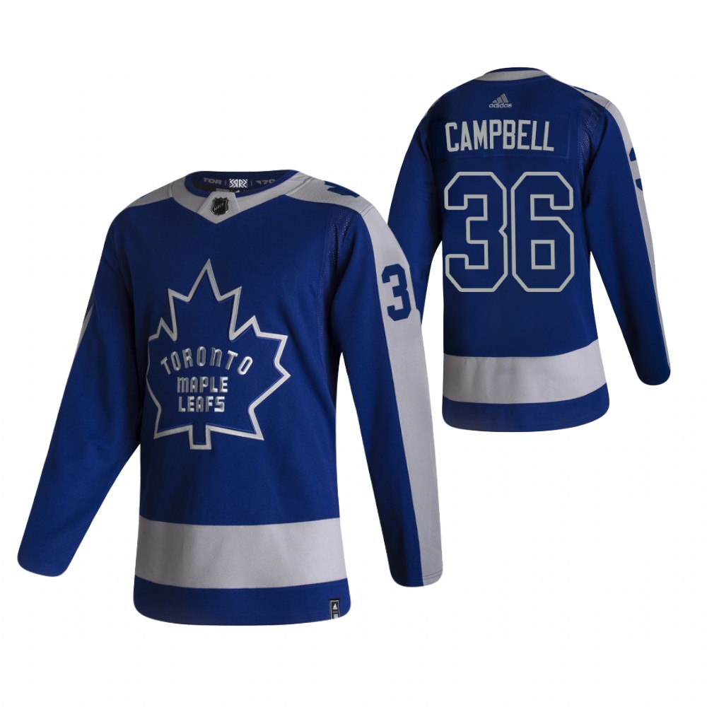 Toronto Maple Leafs Jack Campbell Blue 2021 Reverse Retro Authentic Jersey
