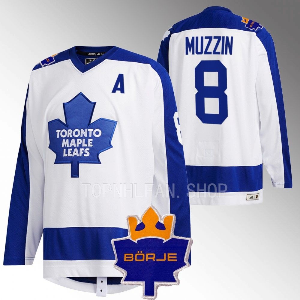 Toronto Maple Leafs Jake Muzzin White Memorial Borje Patch Classic Jersey