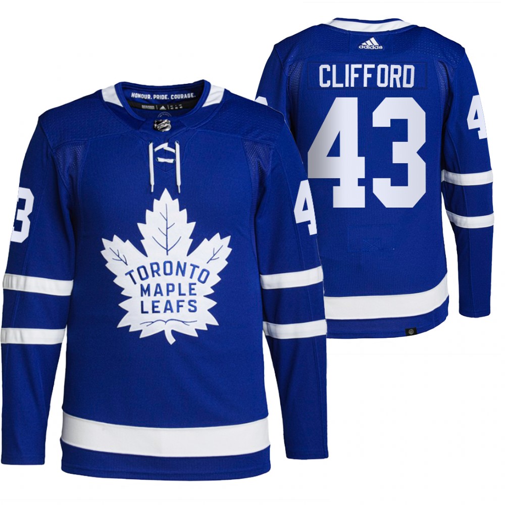 Toronto Maple Leafs Kyle Clifford Blue Home Authentic Primegreen Jersey