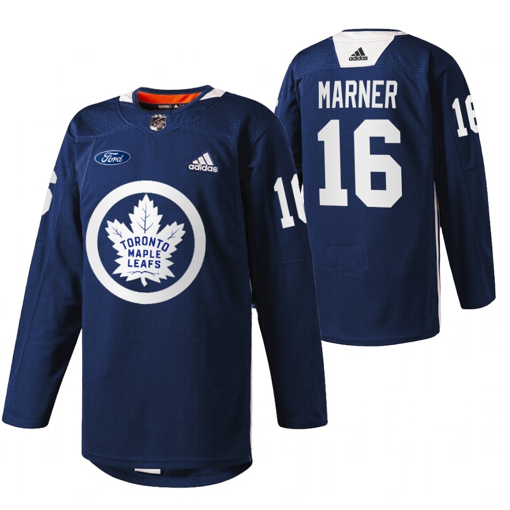 Toronto Maple Leafs Mitch Marner Navy 2022 Primary Logo Warm Up Jersey