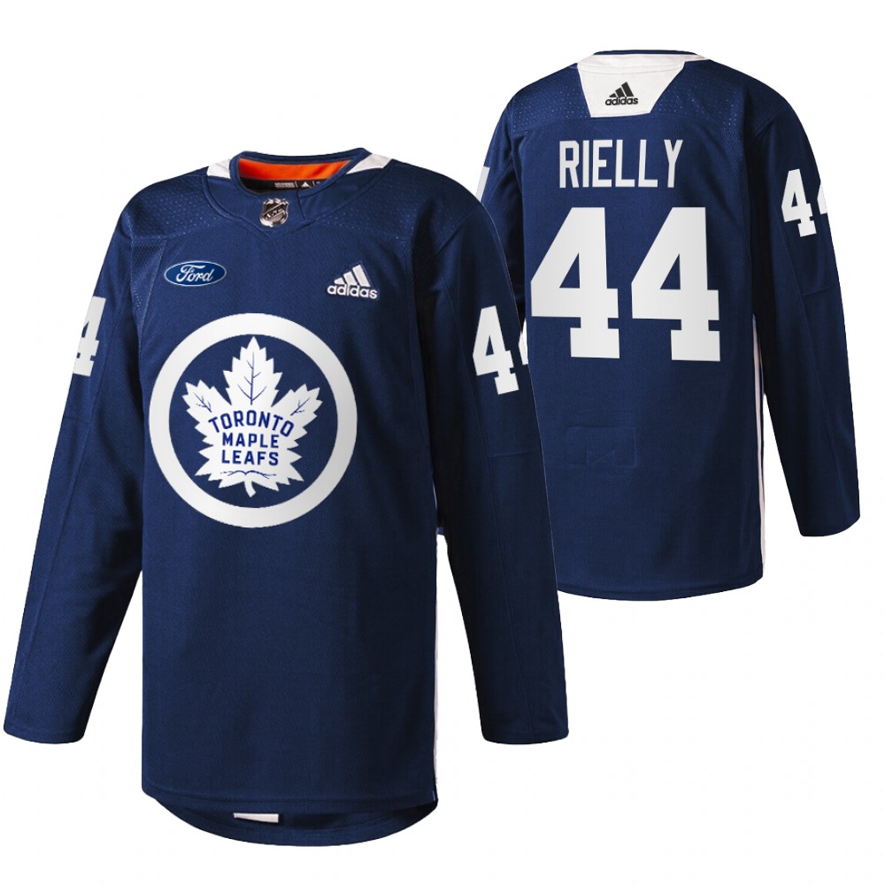 Toronto Maple Leafs Morgan Rielly Navy 2022 Primary Logo Warm Up Jersey