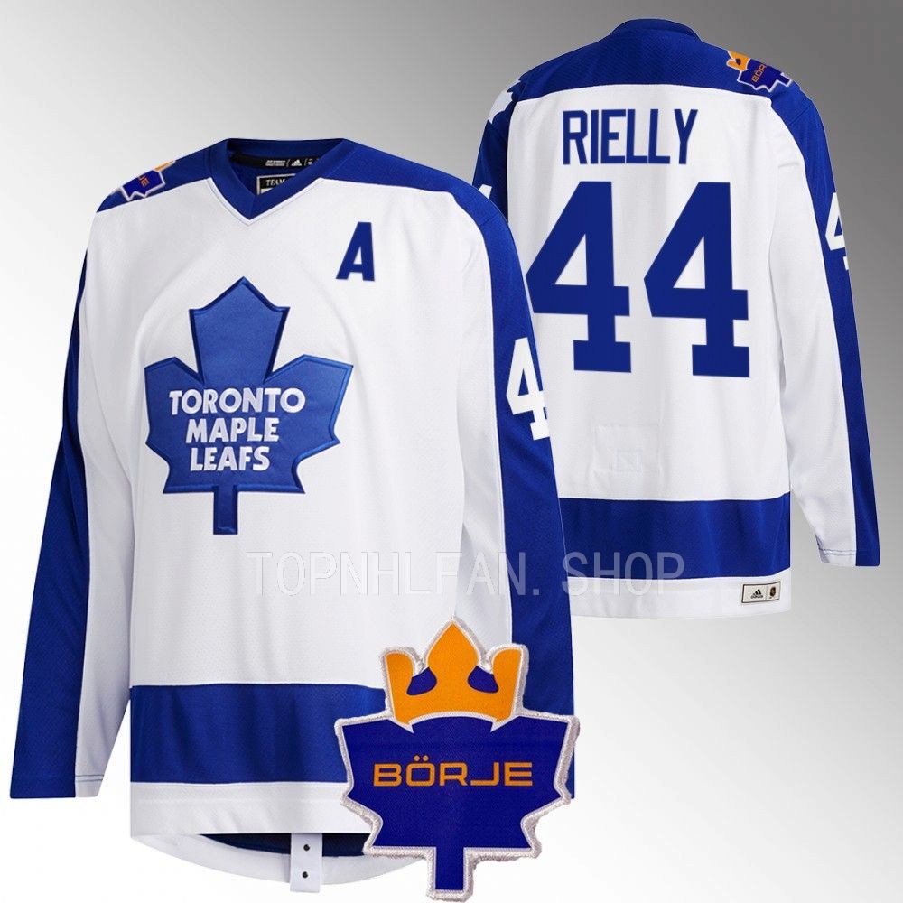 Toronto Maple Leafs Morgan Rielly White Memorial Borje Patch Classic Jersey