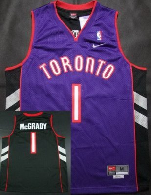 Toronto Rapters 1 Tracy McGrady Purple Black NBA Jerseys