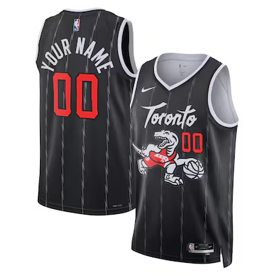 Toronto Raptors Nike Unisex 202526  City Edition Swingman Custom Jersey - Black