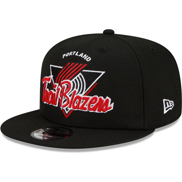 Trail Blazers Black Snapback Hat --TX