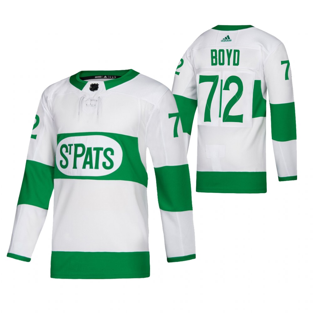 Travis Boyd #72 Maple Leafs 2021 St. Pats Men Jersey Throwback Authentic Green