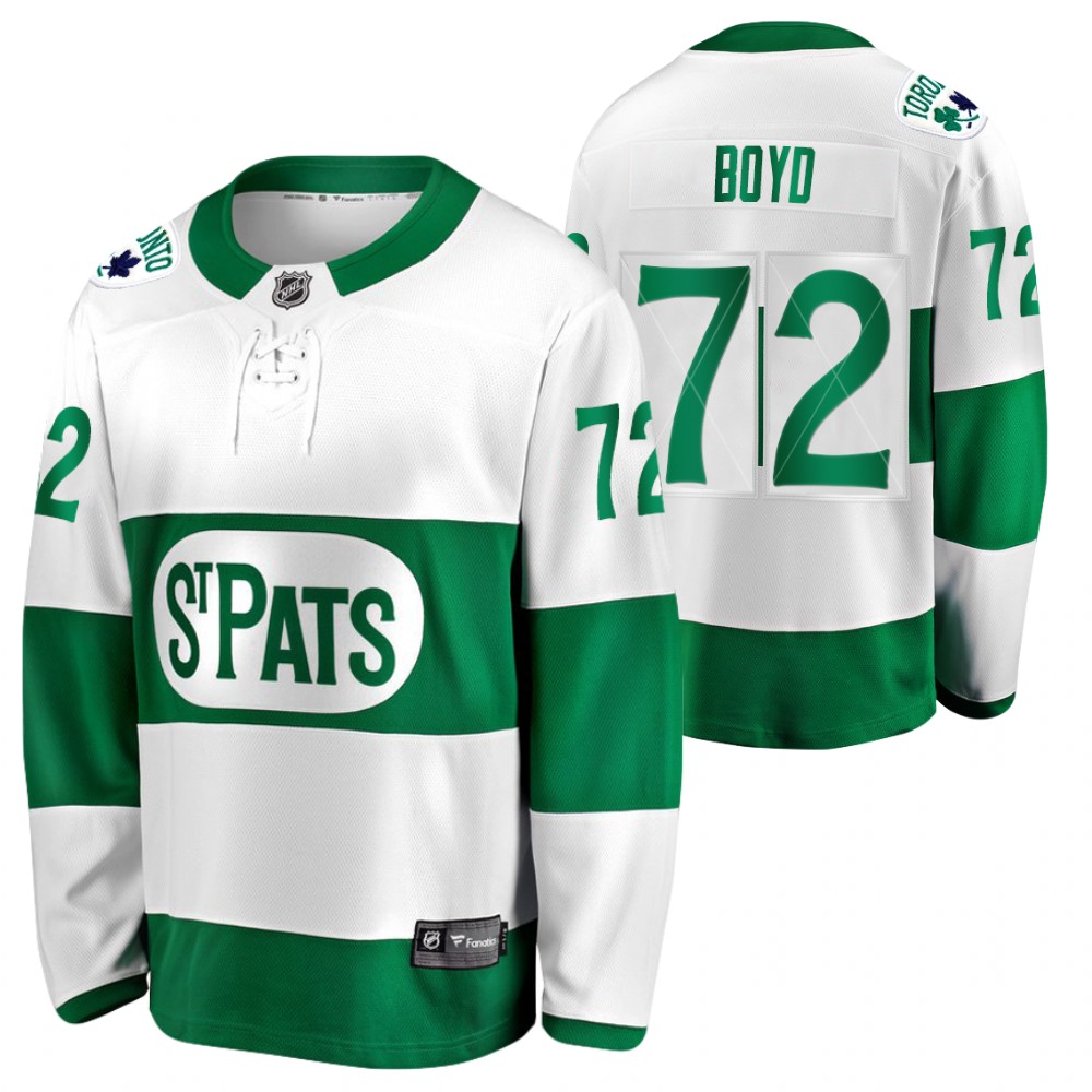 Travis Boyd Maple Leafs 2021 St. Pats Green #72 Jersey
