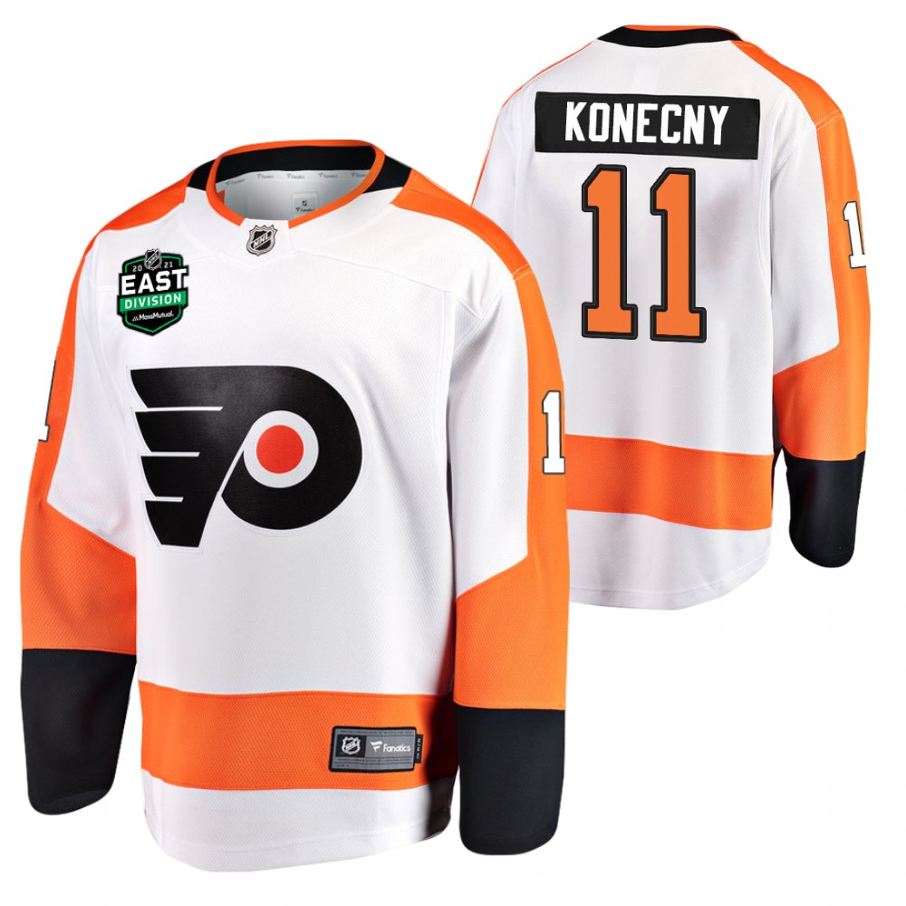 Travis Konecny Flyers 2021 East Division Patch Jersey White Away