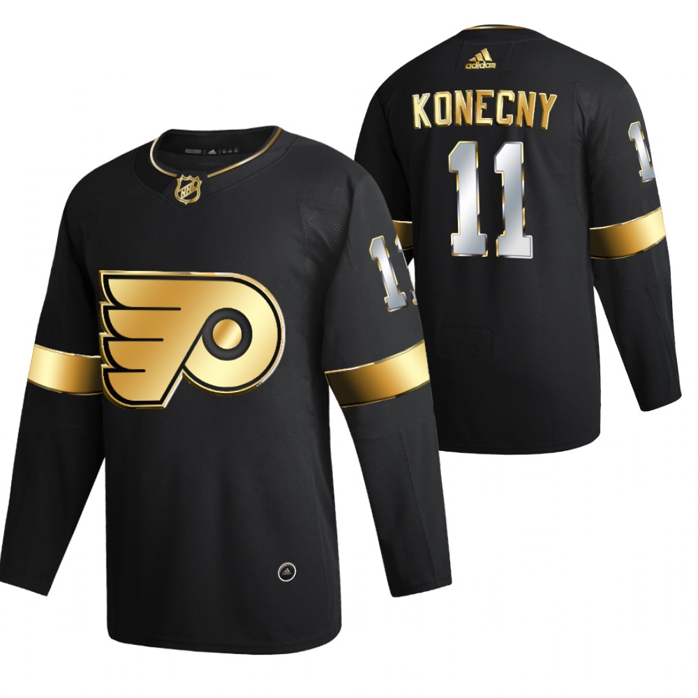 Travis Konecny Philadelphia Flyers Black 2021 Golden Edition Jersey Limited Authentic