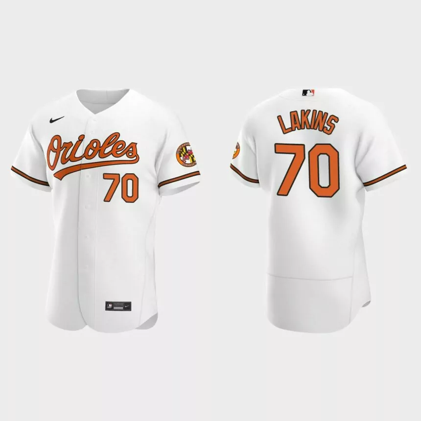 Travis Lakins #70 Baltimore Orioles Authentic Home Jersey – White
