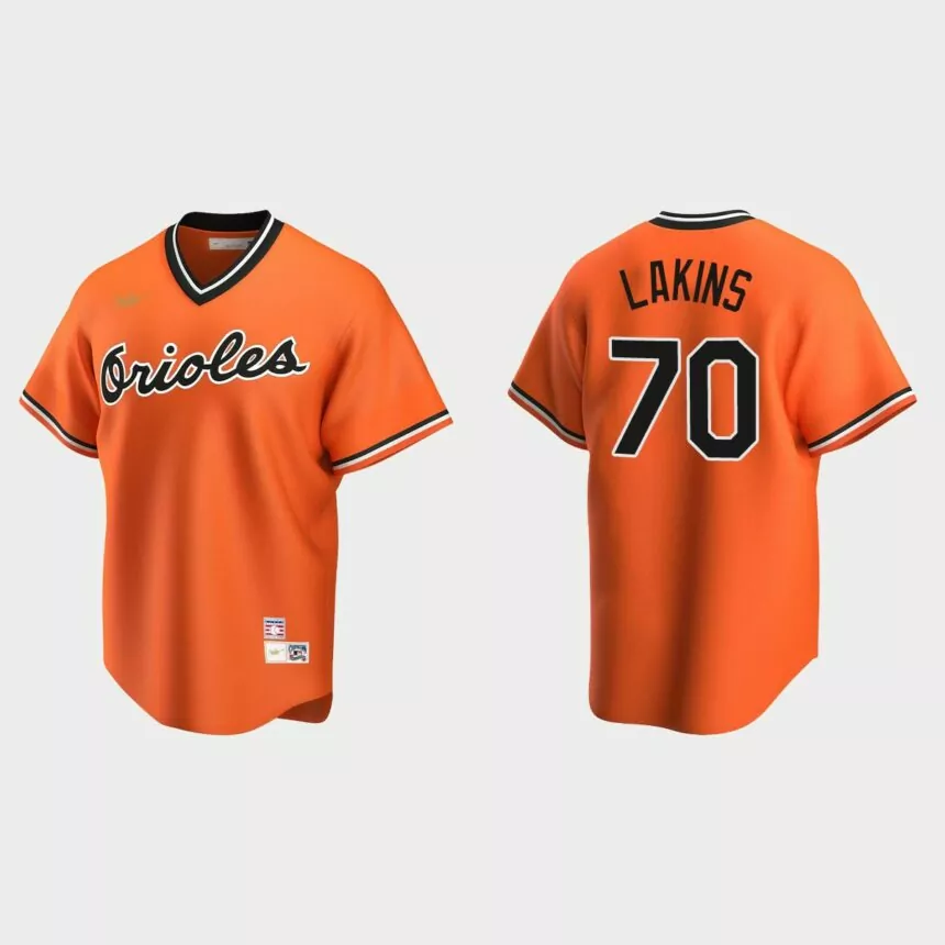 Travis Lakins #70 Baltimore Orioles Cooperstown Collection Alternate Jersey – Orange