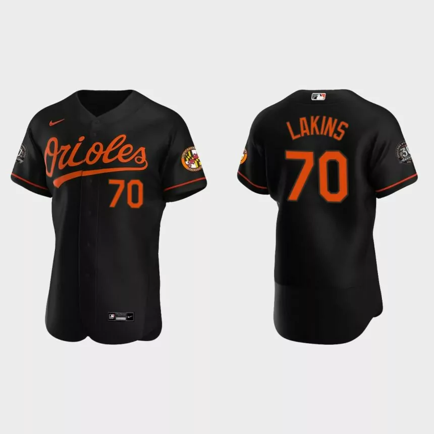 Travis Lakins Baltimore Orioles 30th Anniversary Authentic Jersey – Black