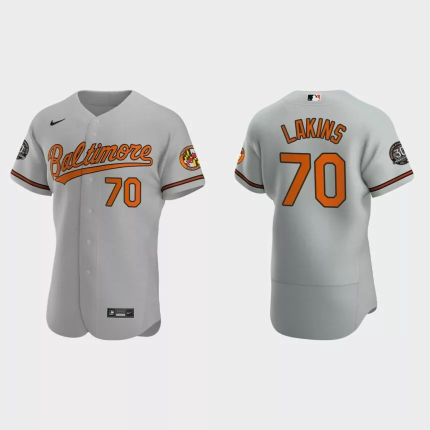 Travis Lakins Baltimore Orioles 30th Anniversary Authentic Jersey – Gray