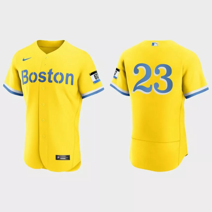 Travis Shaw Boston Red Sox 2021 City Connect Authentic Jersey – Gold Light Blue