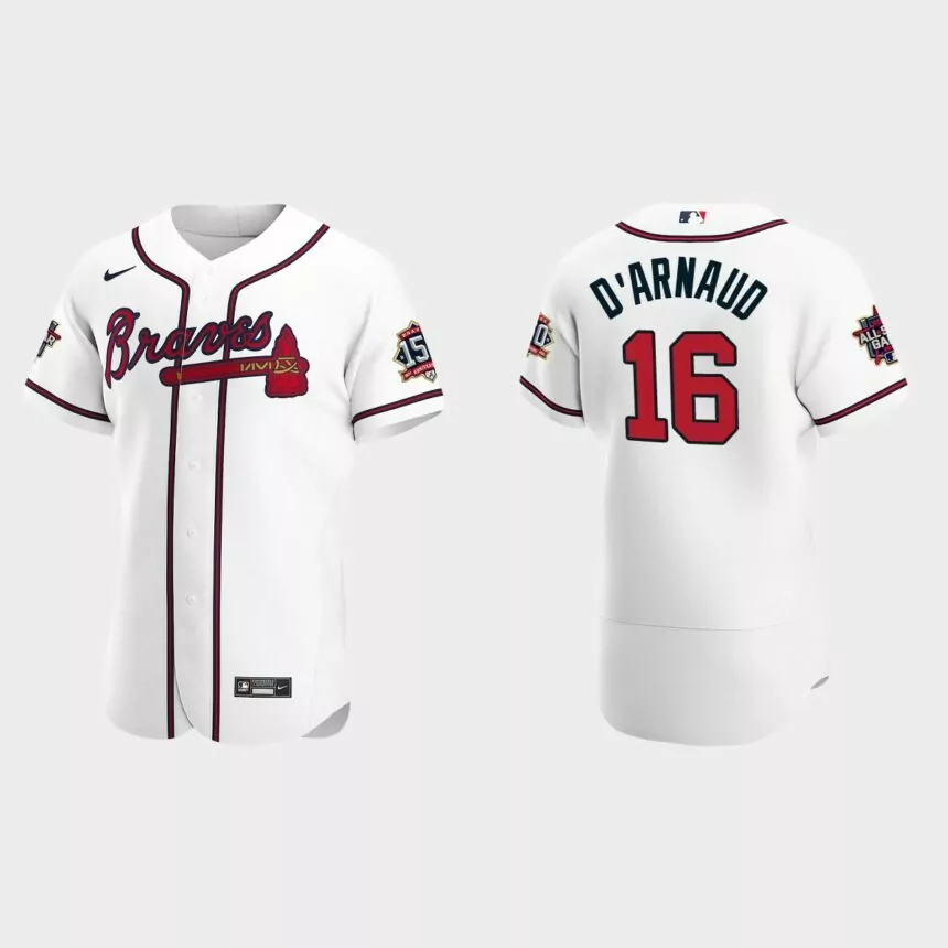 Travis d’Arnaud #16 Atlanta Braves 2021 MLB All-Star Game Authentic Jersey – White