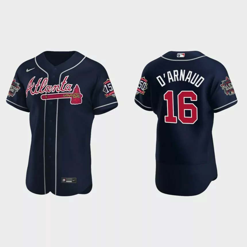 Travis d’Arnaud #16 Atlanta Braves Authentic Team 2021 MLB All-Star Jersey – Navy