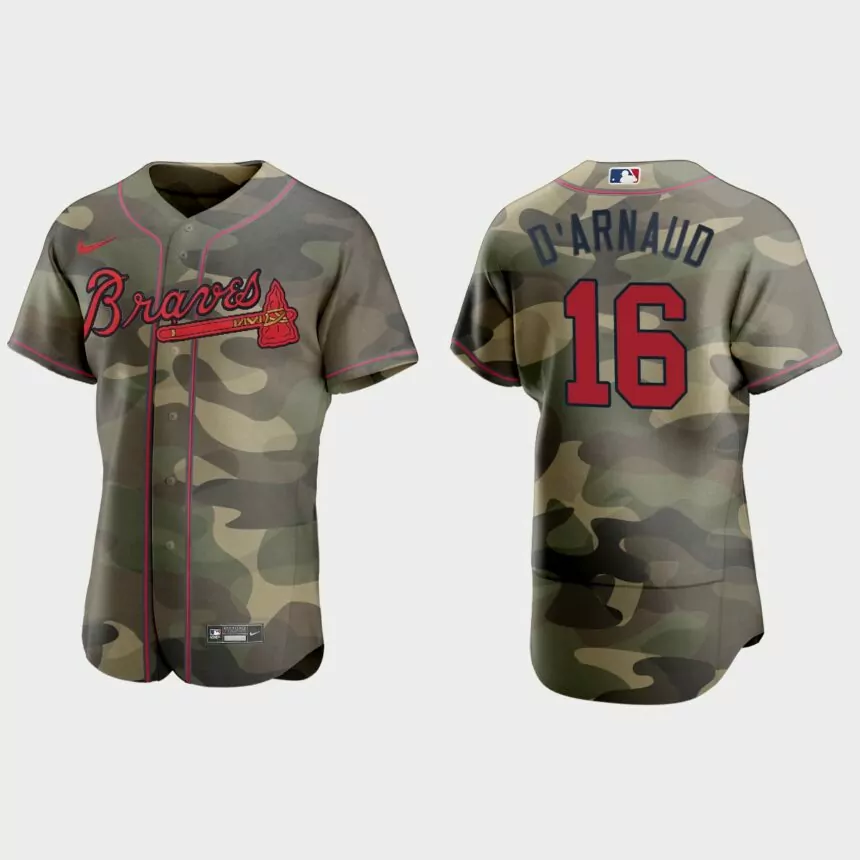 Travis d’Arnaud Atlanta Braves 2021 National Armed Forces Day Authentic Jersey – Camo