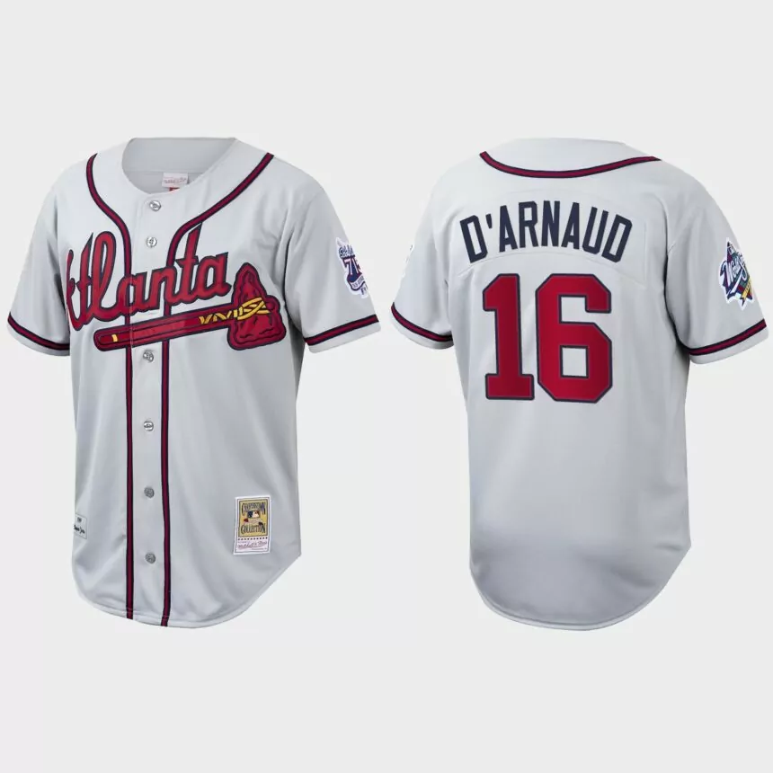 Travis d’Arnaud Atlanta Braves Cooperstown Collection Authentic Jersey – White