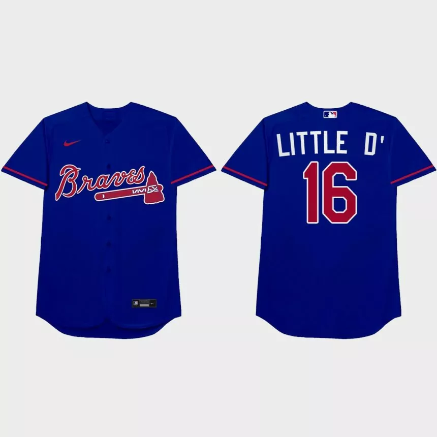 Travis d’Arnaud Nickname Braves 2021 Players’ Weekend Little D’ Jersey – Royal